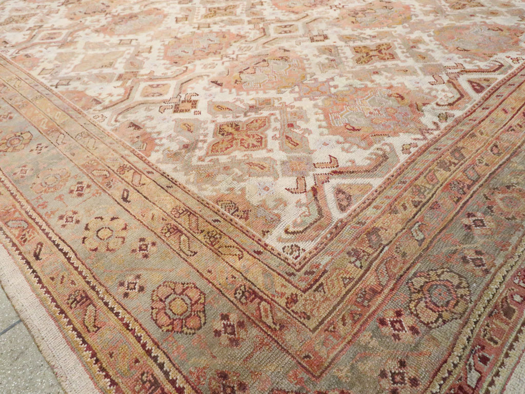Antique Turkish Oushak Carpet, No.24509 - Staging