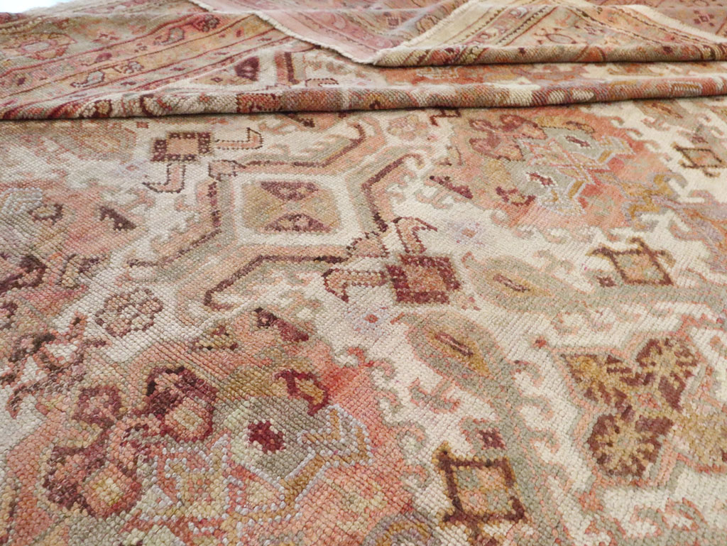 Antique Turkish Oushak Carpet, No.24509 - Staging