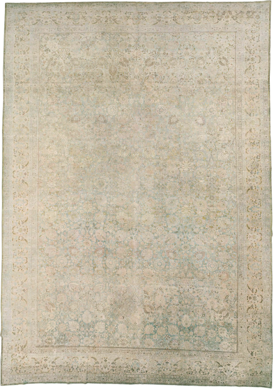 Antique Persian Tabriz Carpet, No.24516 - Staging