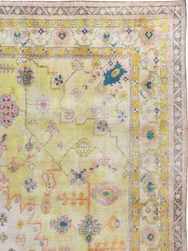 Vintage Indian Cotton Agra Carpet, No.24524 - Staging
