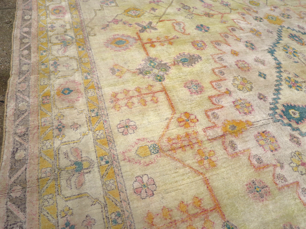 Vintage Indian Cotton Agra Carpet, No.24524 - Staging
