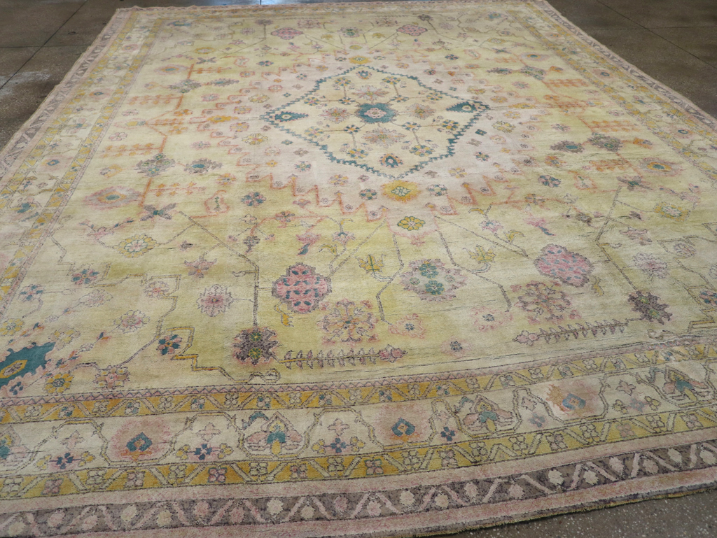 Vintage Indian Cotton Agra Carpet, No.24524 - Staging