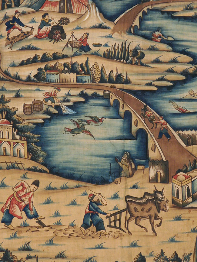 Vintage Persian Pictorial Textile, No.24527 - Staging