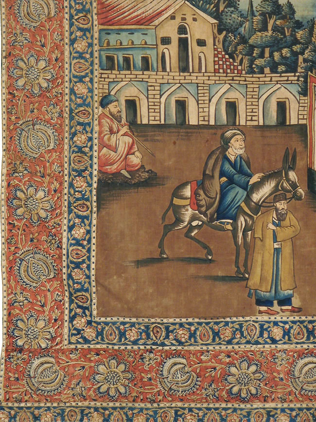 Vintage Persian Pictorial Textile, No.24527 - Staging