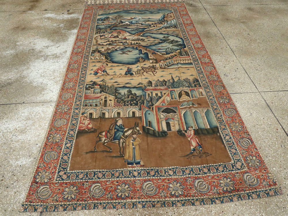Vintage Persian Pictorial Textile, No.24527 - Staging