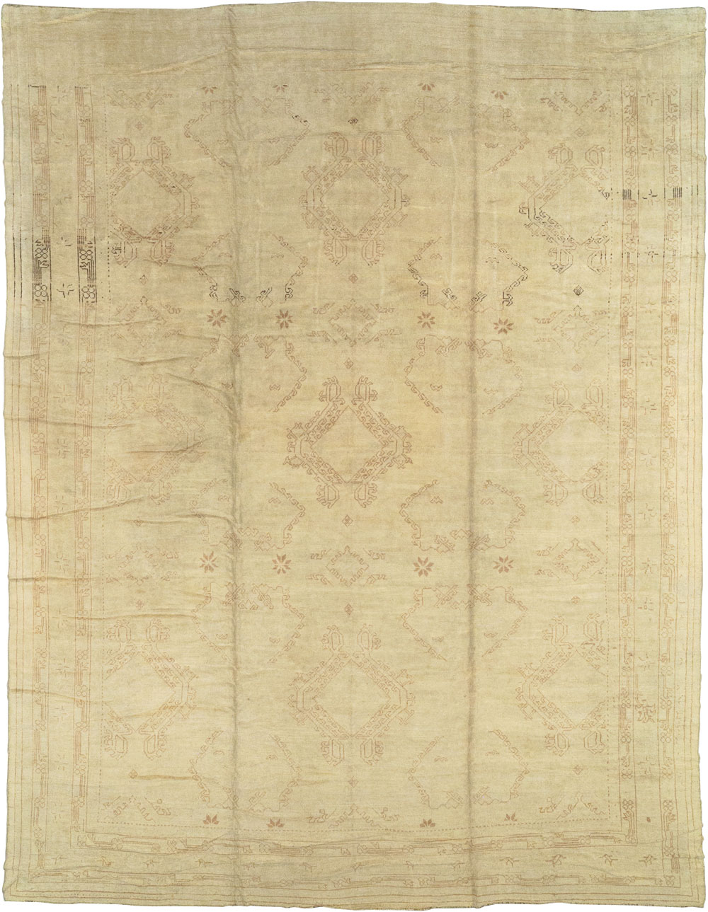 Antique Turkish Oushak Carpet, No.24530 - Staging