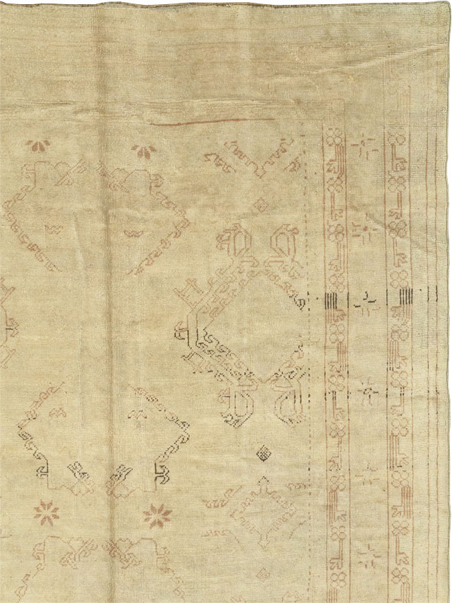 Antique Turkish Oushak Carpet, No.24530 - Staging