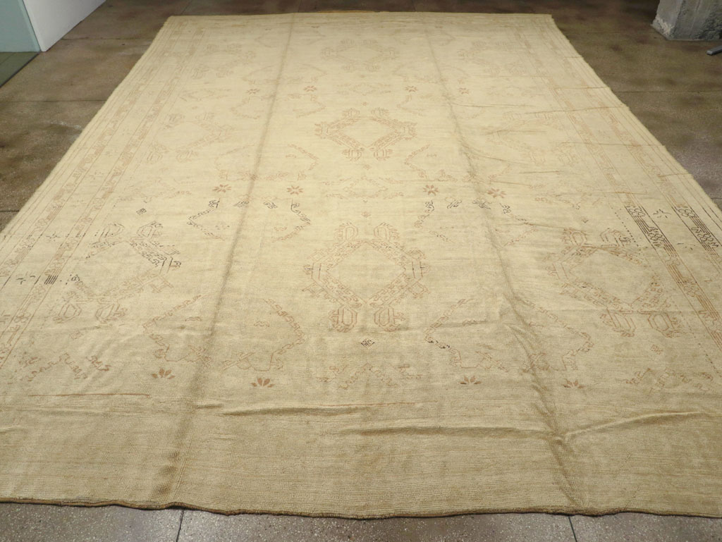 Antique Turkish Oushak Carpet, No.24530 - Staging