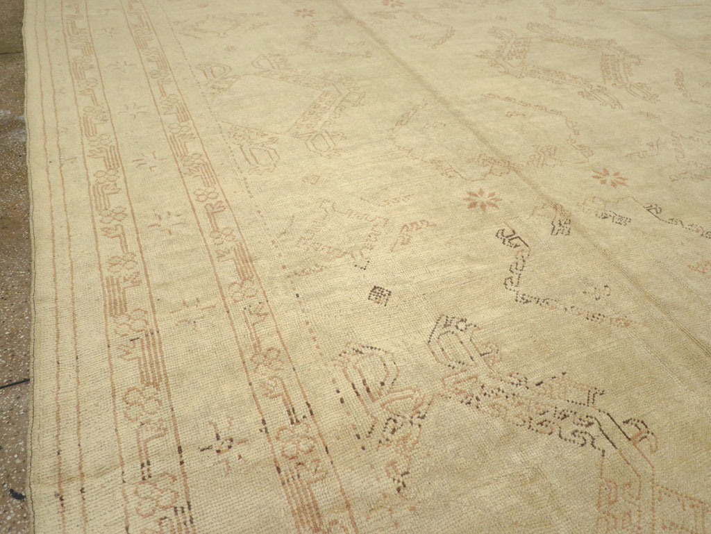 Antique Turkish Oushak Carpet, No.24530 - Staging