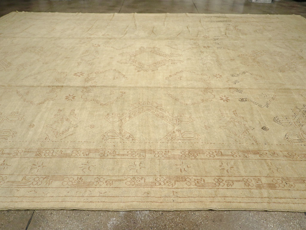 Antique Turkish Oushak Carpet, No.24530 - Staging