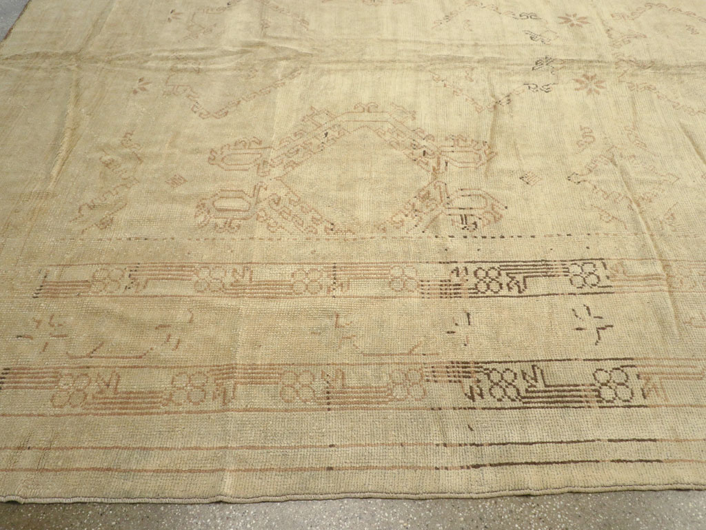 Antique Turkish Oushak Carpet, No.24530 - Staging