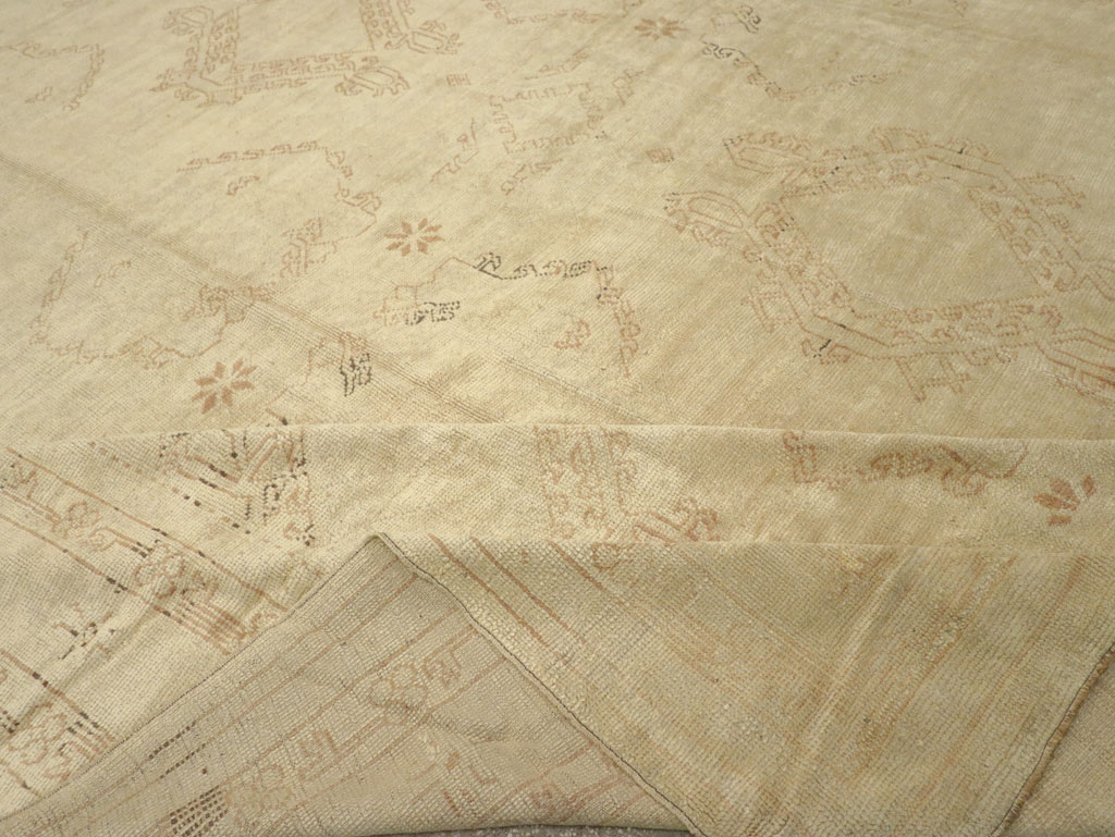 Antique Turkish Oushak Carpet, No.24530 - Staging