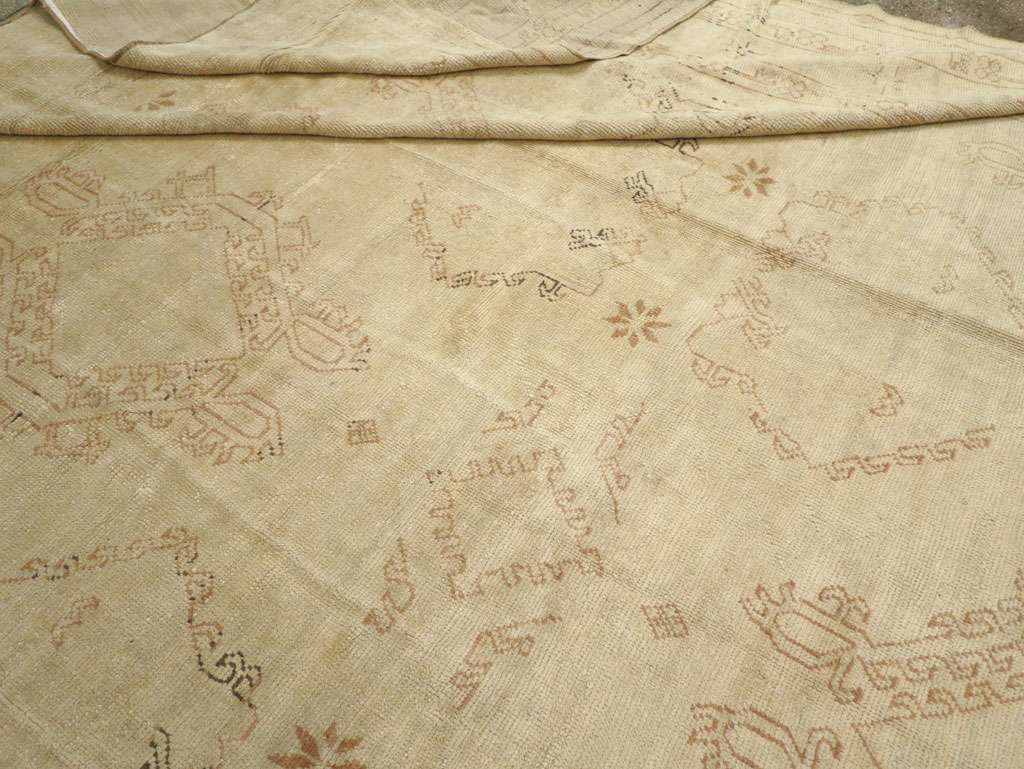 Antique Turkish Oushak Carpet, No.24530 - Staging