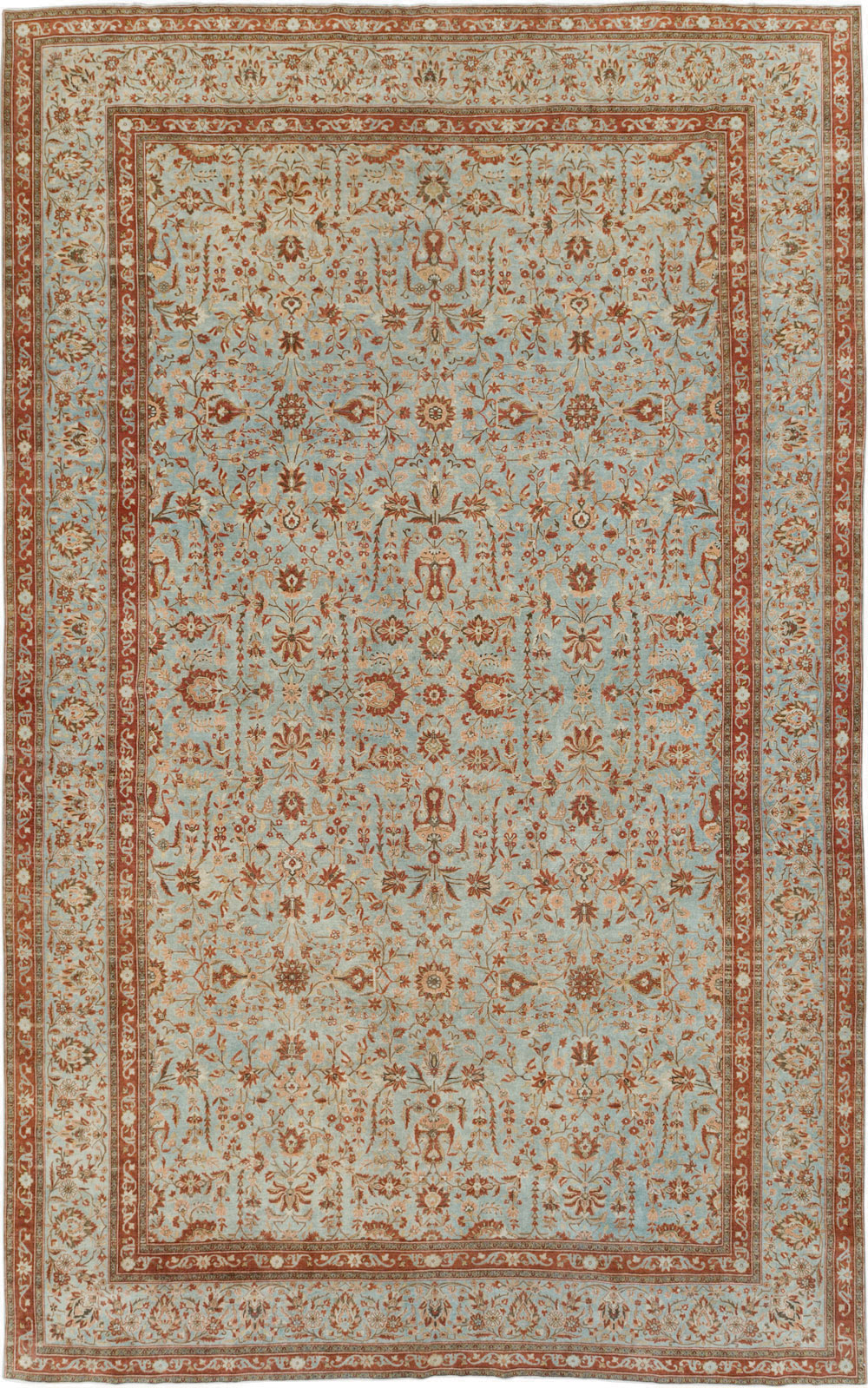 Antique Persian Kashan Oversize Carpet, No.24532 - Staging