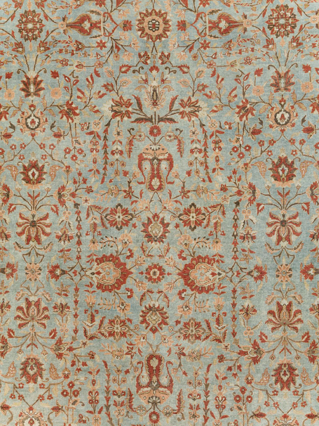 Antique Persian Kashan Oversize Carpet, No.24532 - Staging