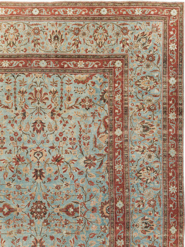 Antique Persian Kashan Oversize Carpet, No.24532 - Staging