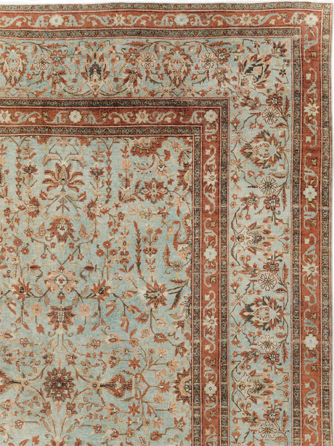 Antique Persian Kashan Oversize Carpet, No.24532 - Staging