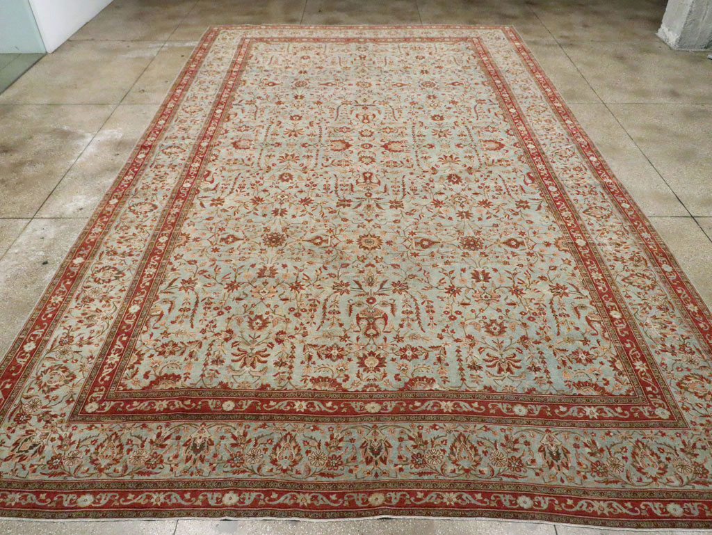 Antique Persian Kashan Oversize Carpet, No.24532 - Staging
