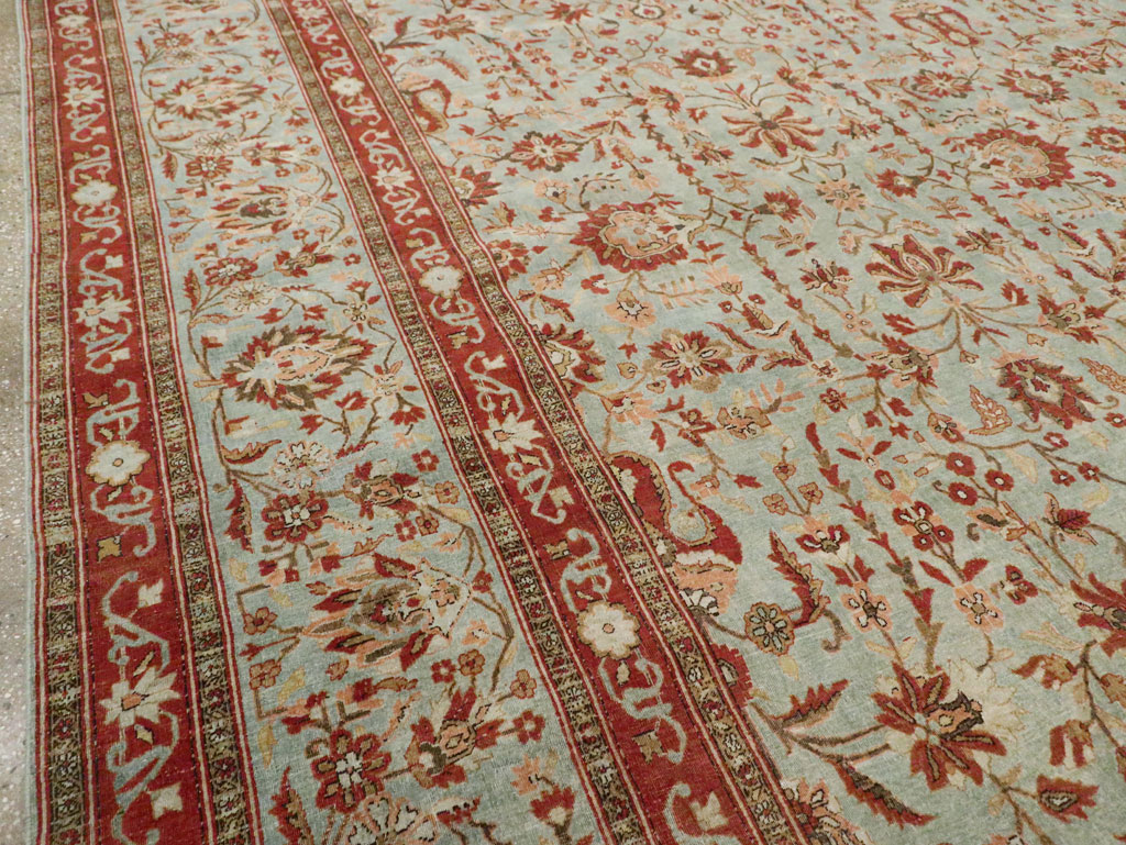 Antique Persian Kashan Oversize Carpet, No.24532 - Staging