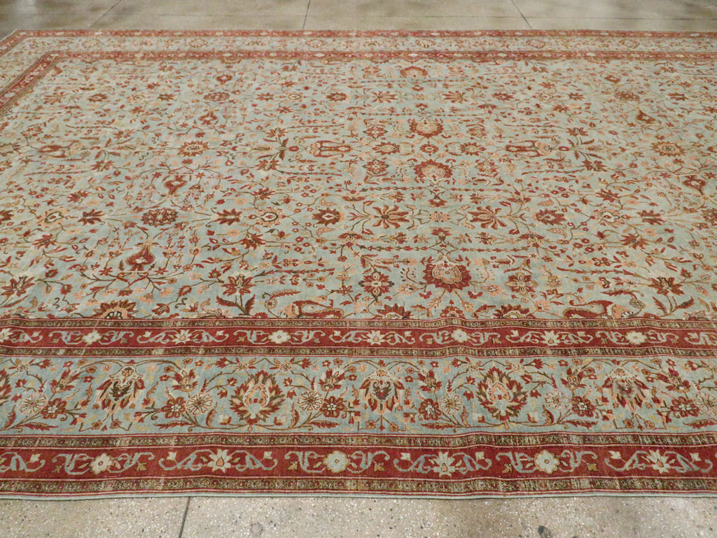 Antique Persian Kashan Oversize Carpet, No.24532 - Staging
