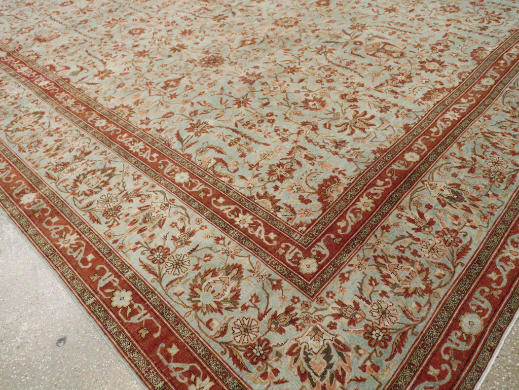 Antique Persian Kashan Oversize Carpet, No.24532 - Staging