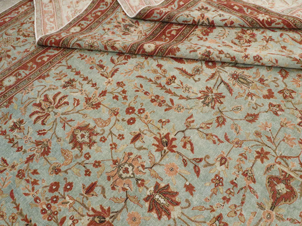 Antique Persian Kashan Oversize Carpet, No.24532 - Staging