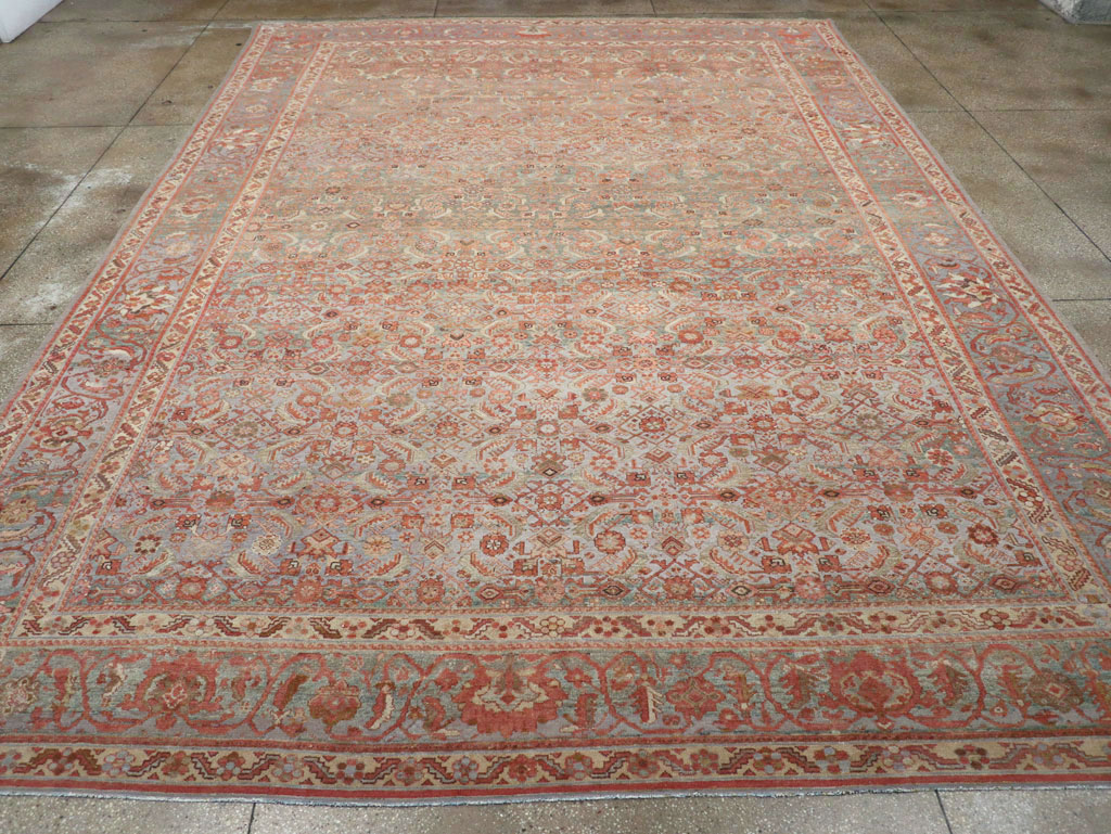 Antique Persian Malayer Large Carpet, No.24537 - Staging