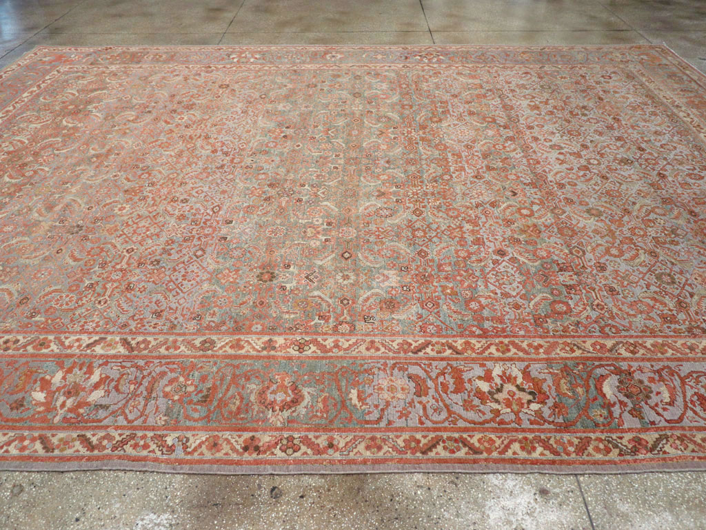 Antique Persian Malayer Large Carpet, No.24537 - Staging