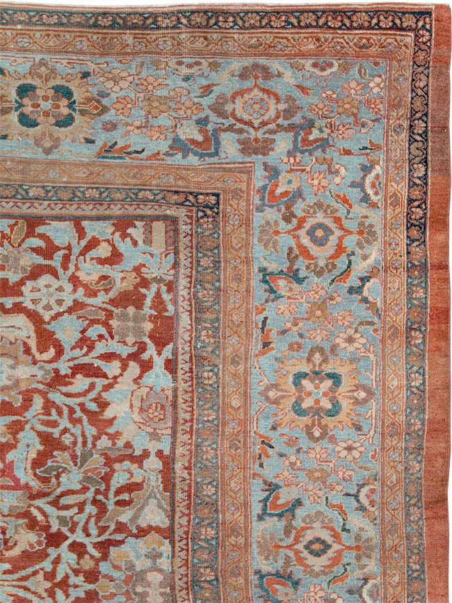 Antique Persian Sultanabad Large Square Room Size Carpet, No.24539 - Staging