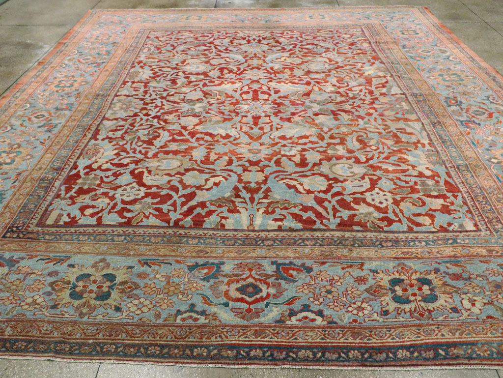 Antique Persian Sultanabad Large Square Room Size Carpet, No.24539 - Staging