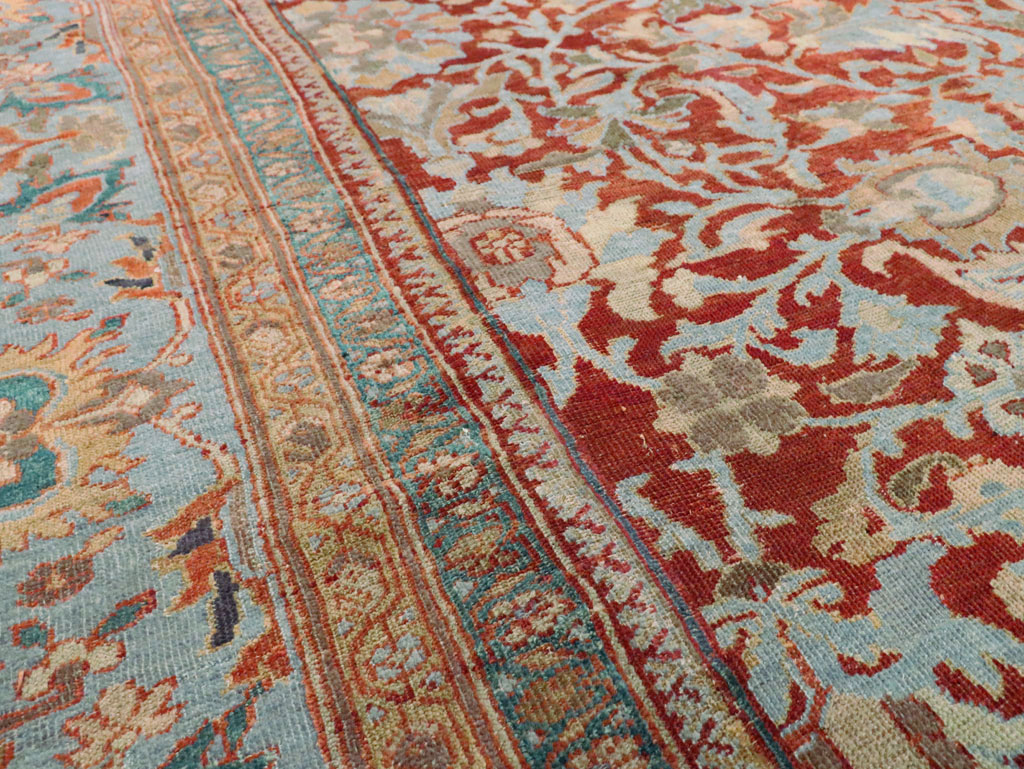 Antique Persian Sultanabad Large Square Room Size Carpet, No.24539 - Staging