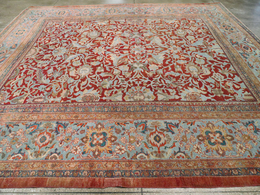 Antique Persian Sultanabad Large Square Room Size Carpet, No.24539 - Staging