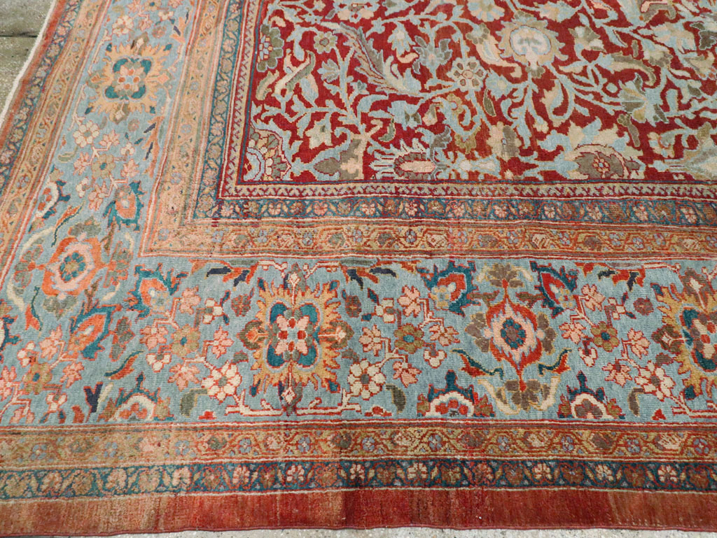 Antique Persian Sultanabad Large Square Room Size Carpet, No.24539 - Staging