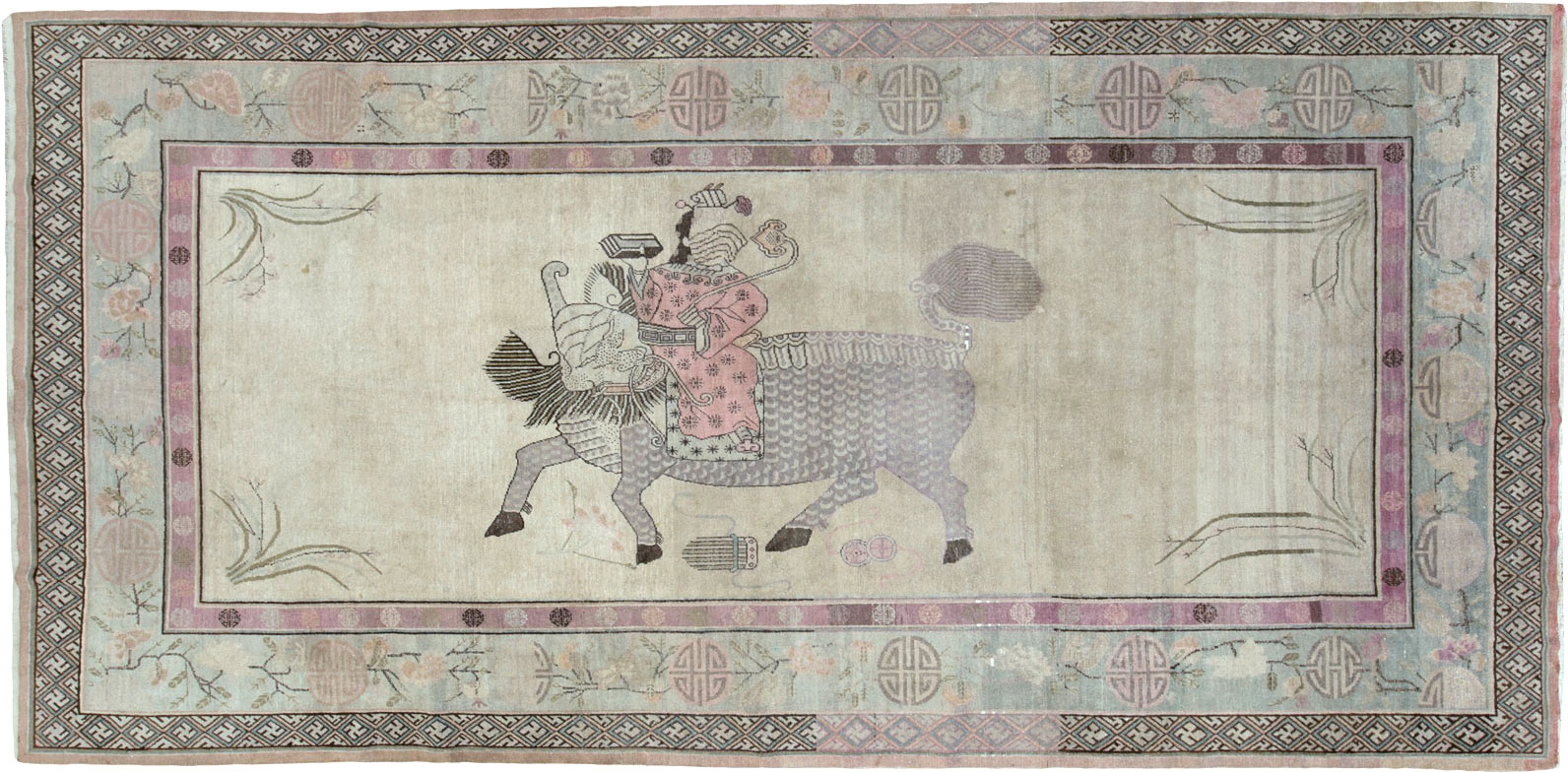 Antique East Turkestan Khotan Gallery Carpet, No.24542 - Staging