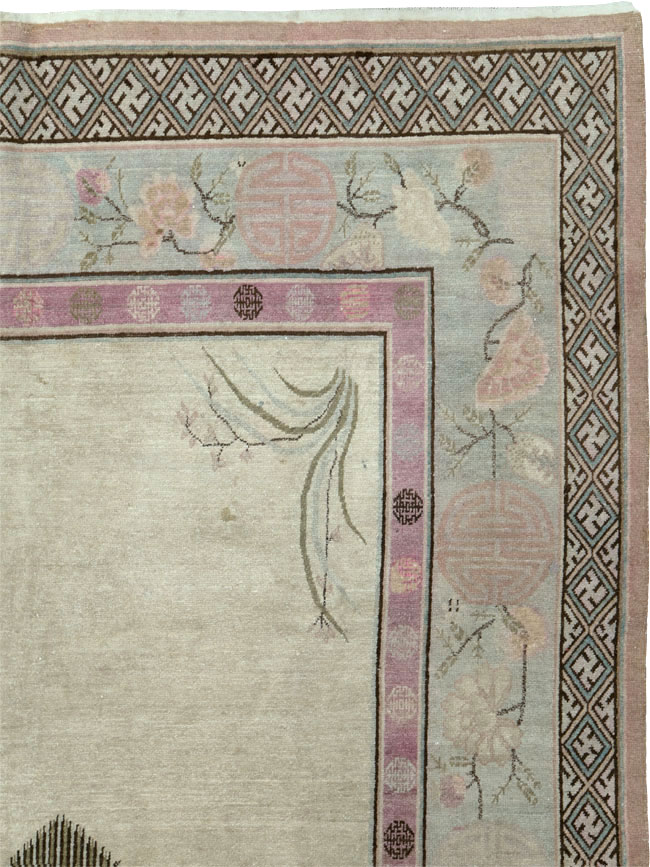 Antique East Turkestan Khotan Gallery Carpet, No.24542 - Staging