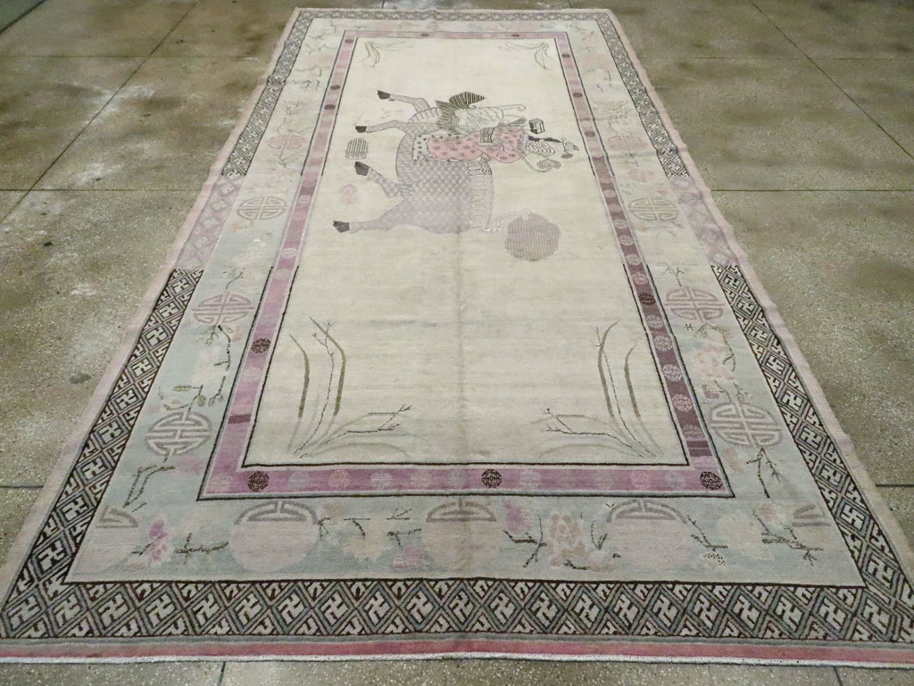 Antique East Turkestan Khotan Gallery Carpet, No.24542 - Staging