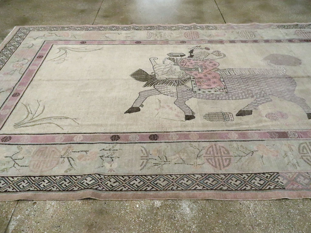 Antique East Turkestan Khotan Gallery Carpet, No.24542 - Staging