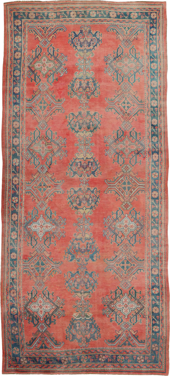 Antique Turkish Oushak Gallery Carpet, No.24548 - Staging