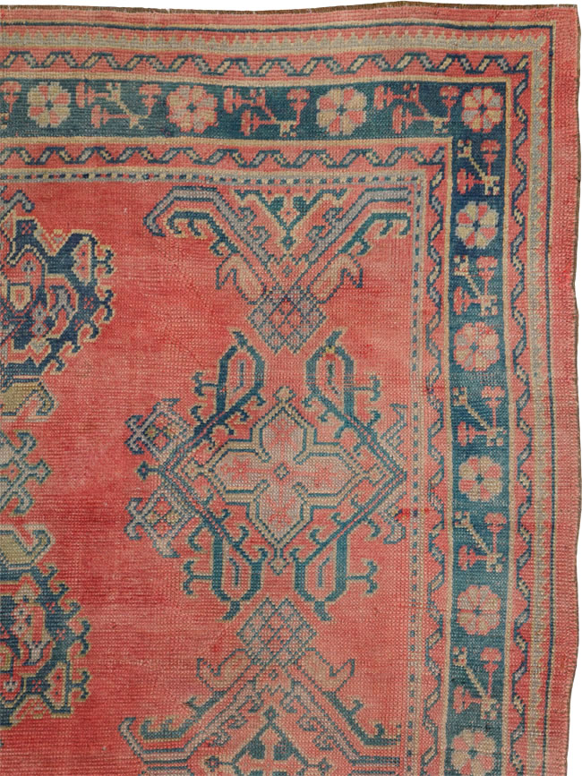 Antique Turkish Oushak Gallery Carpet, No.24548 - Staging