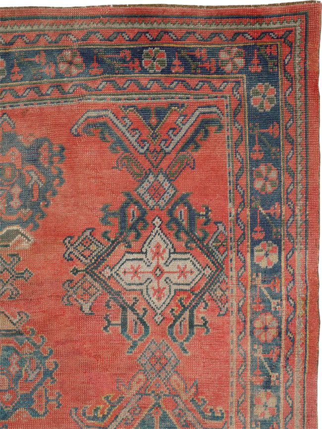 Antique Turkish Oushak Gallery Carpet, No.24548 - Staging