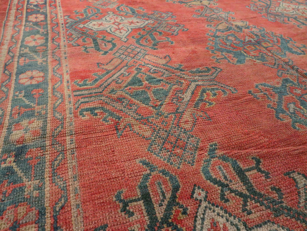Antique Turkish Oushak Gallery Carpet, No.24548 - Staging