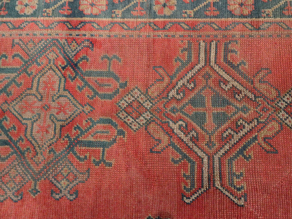 Antique Turkish Oushak Gallery Carpet, No.24548 - Staging
