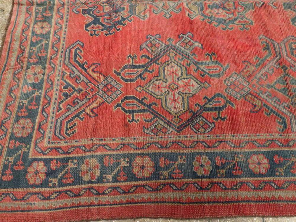 Antique Turkish Oushak Gallery Carpet, No.24548 - Staging