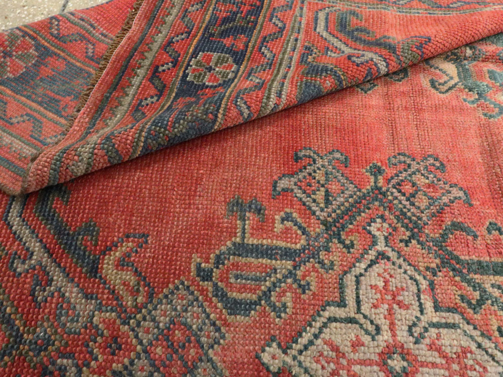 Antique Turkish Oushak Gallery Carpet, No.24548 - Staging