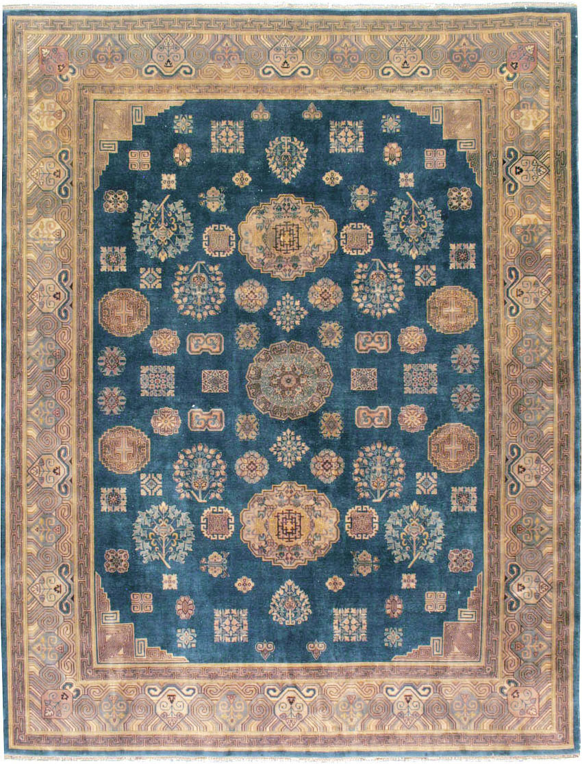 Vintage East Turkestan Khotan Rug, No.24552 - Staging