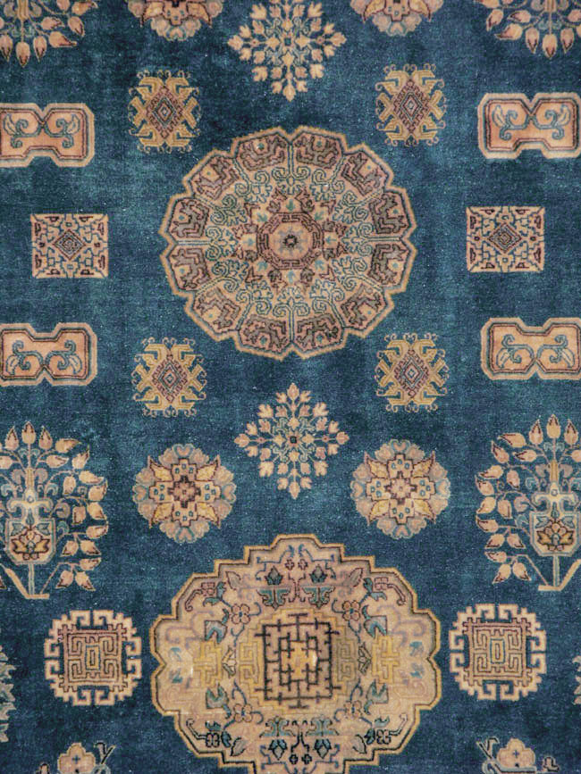 Vintage East Turkestan Khotan Rug, No.24552 - Staging