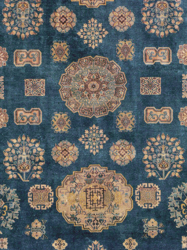 Vintage East Turkestan Khotan Rug, No.24552 - Staging