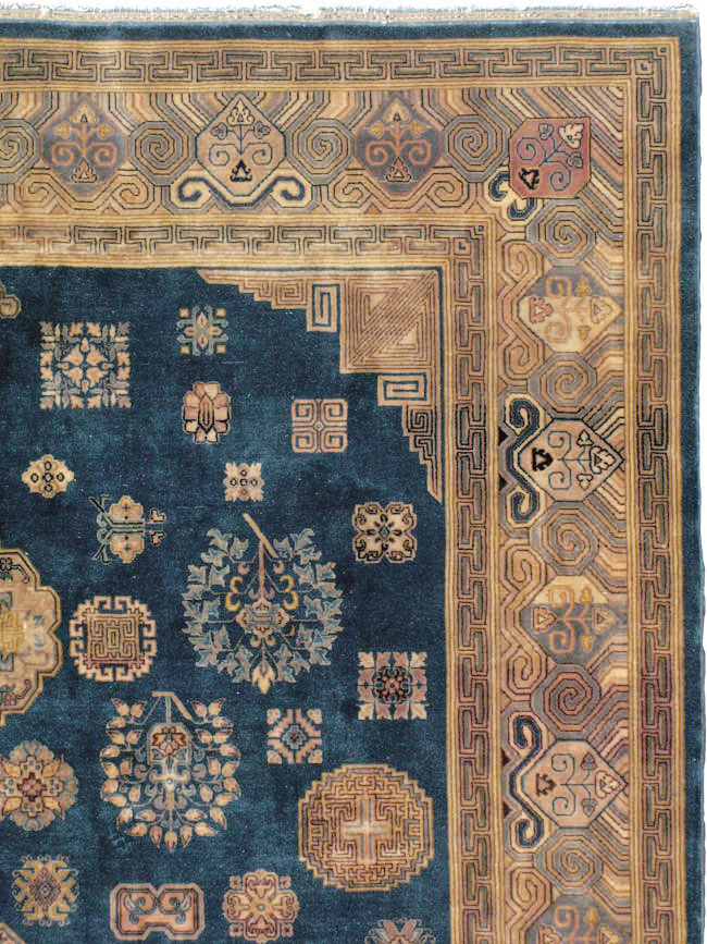 Vintage East Turkestan Khotan Rug, No.24552 - Staging