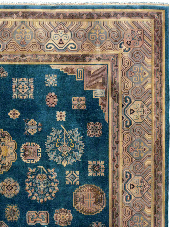 Vintage East Turkestan Khotan Rug, No.24552 - Staging