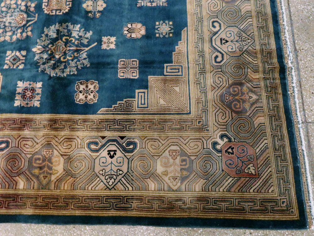 Vintage East Turkestan Khotan Rug, No.24552 - Staging